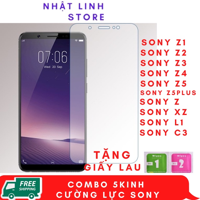 Kính Cường Lưc Sony, trong suốt mài cạnh, Cảm ứng mượt không bám vân tay.Tặng kèm giấy lau