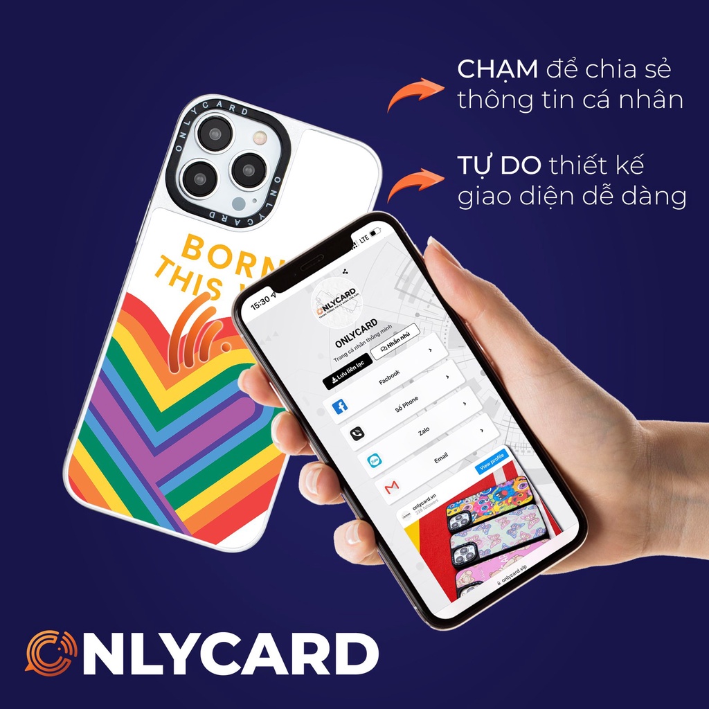 Ốp lưng thông minh ONLYCASE_BORN_56/Onlycard Dành cho các dòng IPhone 7/7plus/8/8plus/x/xr/xs/11/12/13/pro/promax