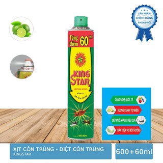 Bình Xịt Côn Trùng Kingstar Hương Chanh Diệt Kiến, Muỗi, Dán Tăng Thể Tích 660ml