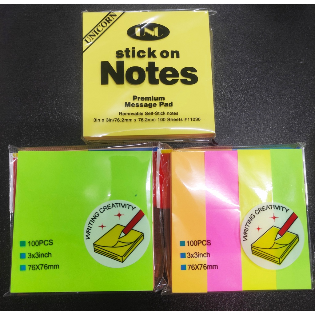 ✅ Giấy Note/Giấy Ghi Chú Dạ Quang Neon Chia Nhiều Màu Dễ Thương