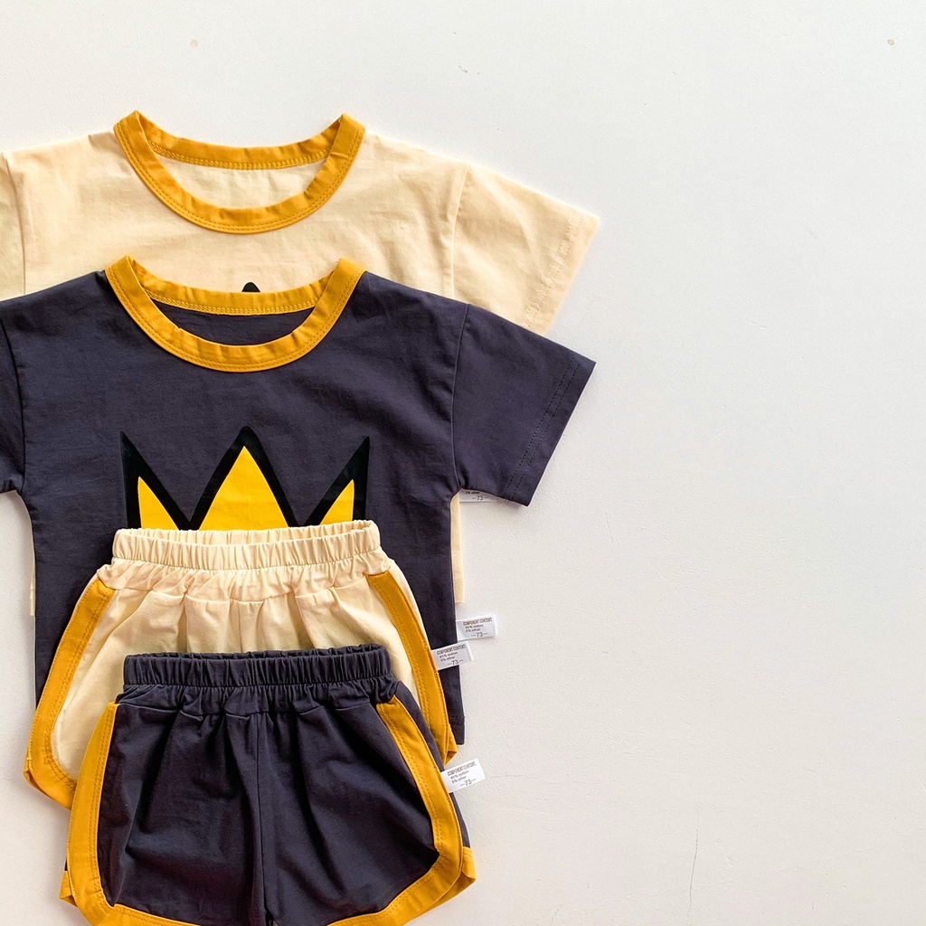 Set Áo Thun Tay Ngắn &amp; Quần Short Cho Bé Trai &amp; Gái