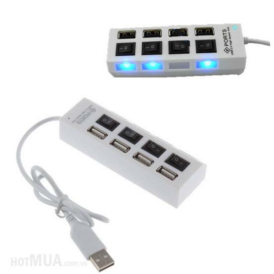 HoT HUB CHIA CỔNG USB THÀNH 4 CỔNG (MÀU TRẮNG). KM RE