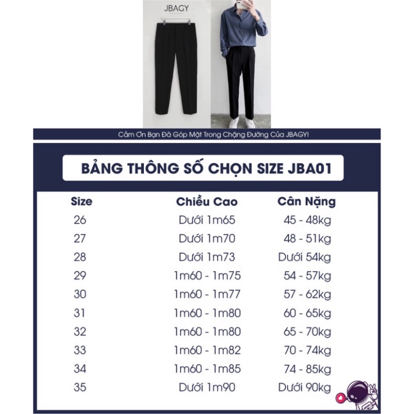 Quần baggy nam ống rộng vải Hàn cao cấp, quần tây tây âu giãn nở tốt Premium make up JBAGY - JBA01