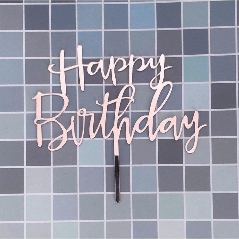 Phụ Kiện Cắm Trang Trí Bánh Kem Chữ Happy Birthday