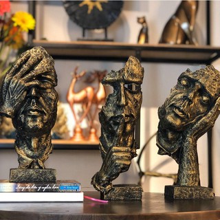 TƯỢNG TAM KHÔNG - KHÔNG NGHE - KHÔNG NÓI - KHÔNG NHÌN - DECOR PHÒNG KHÁCH