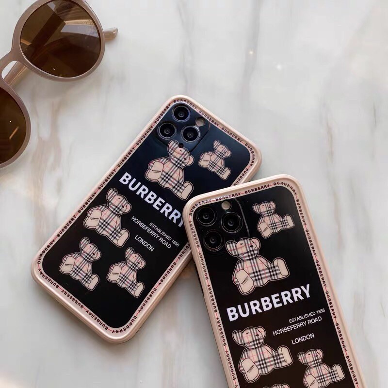 Ốp iphone bbr nhiều gấu viền nâu dành cho Iphone Xs Max/11/11Pro Max/12Pro/12Pro Max