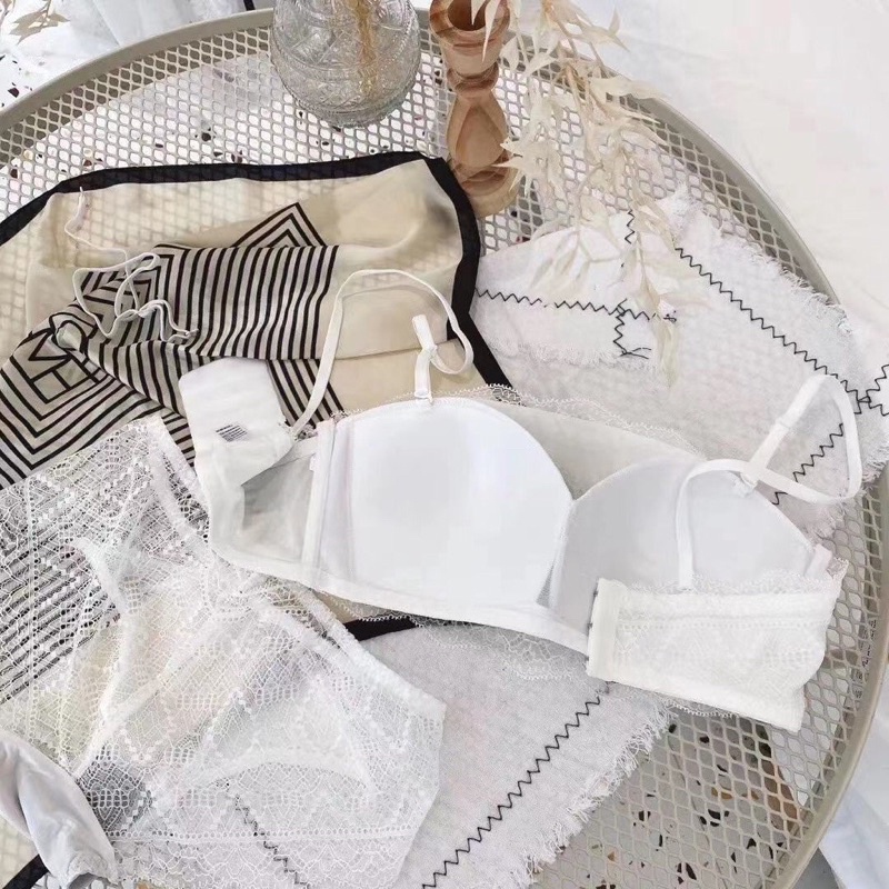Áo ngực ren không gọng mút mỏng áo lót quây chống tụt bralette sexy ba móc cài JULIA có kèm cặp dây áo - Bae Lingerie