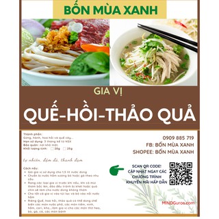 Quế - hồi - thảo quả - làm gia vị cho các món thịt heo, bò, gà, cá, các món bánh