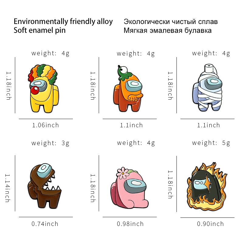 Ghim Cài Áo Hợp Kim Tráng Men Hình Nhân Vật Hoạt Hình Sáng Tạo