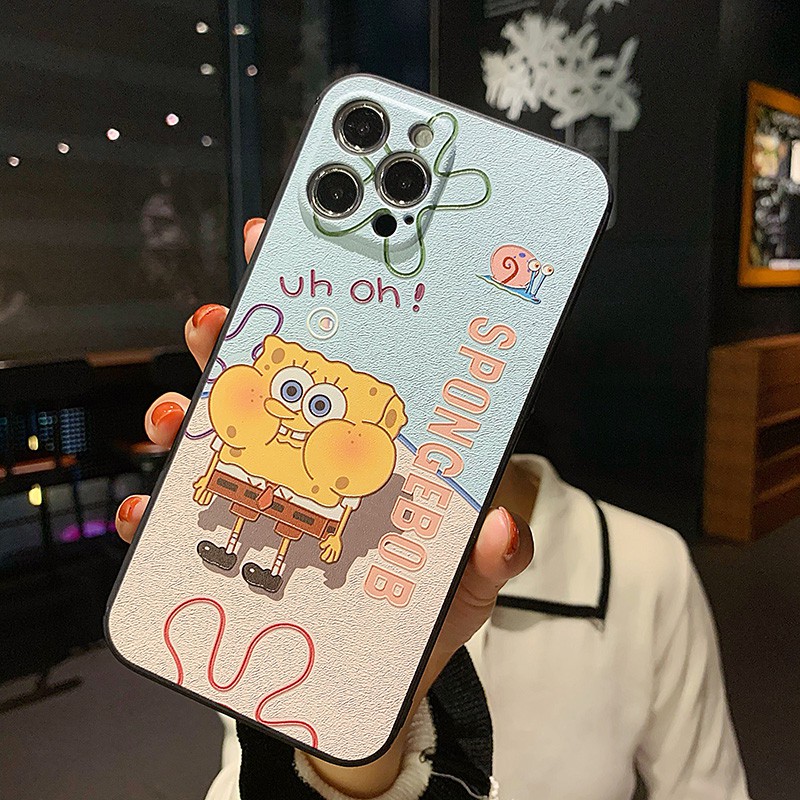 Ốp lưng Samsung A12 A71 A52 A51 A31 A70 A50 A50S A30 A30S A20 A10 A21S M51 A7 2018 3D Relief Cartoon Cut SpongeBob Soft TPU Case Cover+Wristband | BigBuy360 - bigbuy360.vn