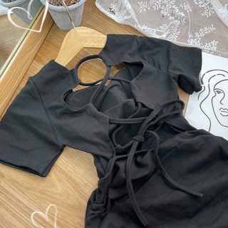 ĐẦM BODY ĐEN ĐAN DÂY LƯNG SEXY.