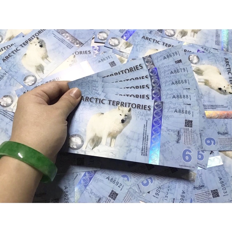 (Sỉ lẻ) Tiền lưu niệm hình chó trắng Bắc Cực - Hình thật