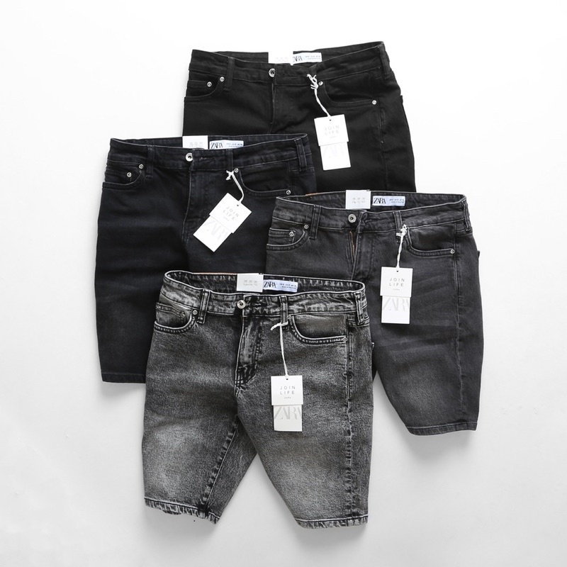 Quần short jean nam đen xám quần bò lửng nam co giãn thời trang cao cấp