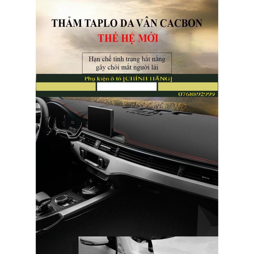 Thảm taplo Da carbon, Nhung 3 lớp chống nóng đủ xe TOYOTA, vios, raize, cross, altis, wigo, innova shopsasavn