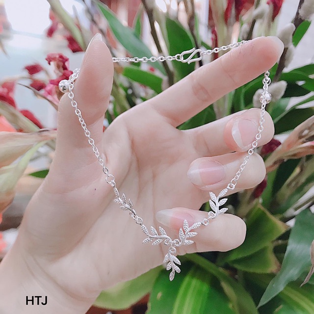 LẮC CHÂN BẠC HÌNH LÁ | BigBuy360 - bigbuy360.vn