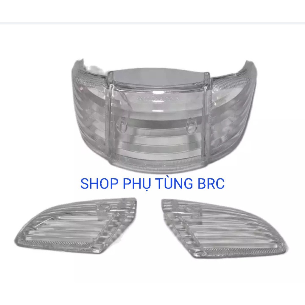 Combo chụp xi nhan trước, sau, chụp đèn hậu  màu TRẮNG xe WAVE nhỏ