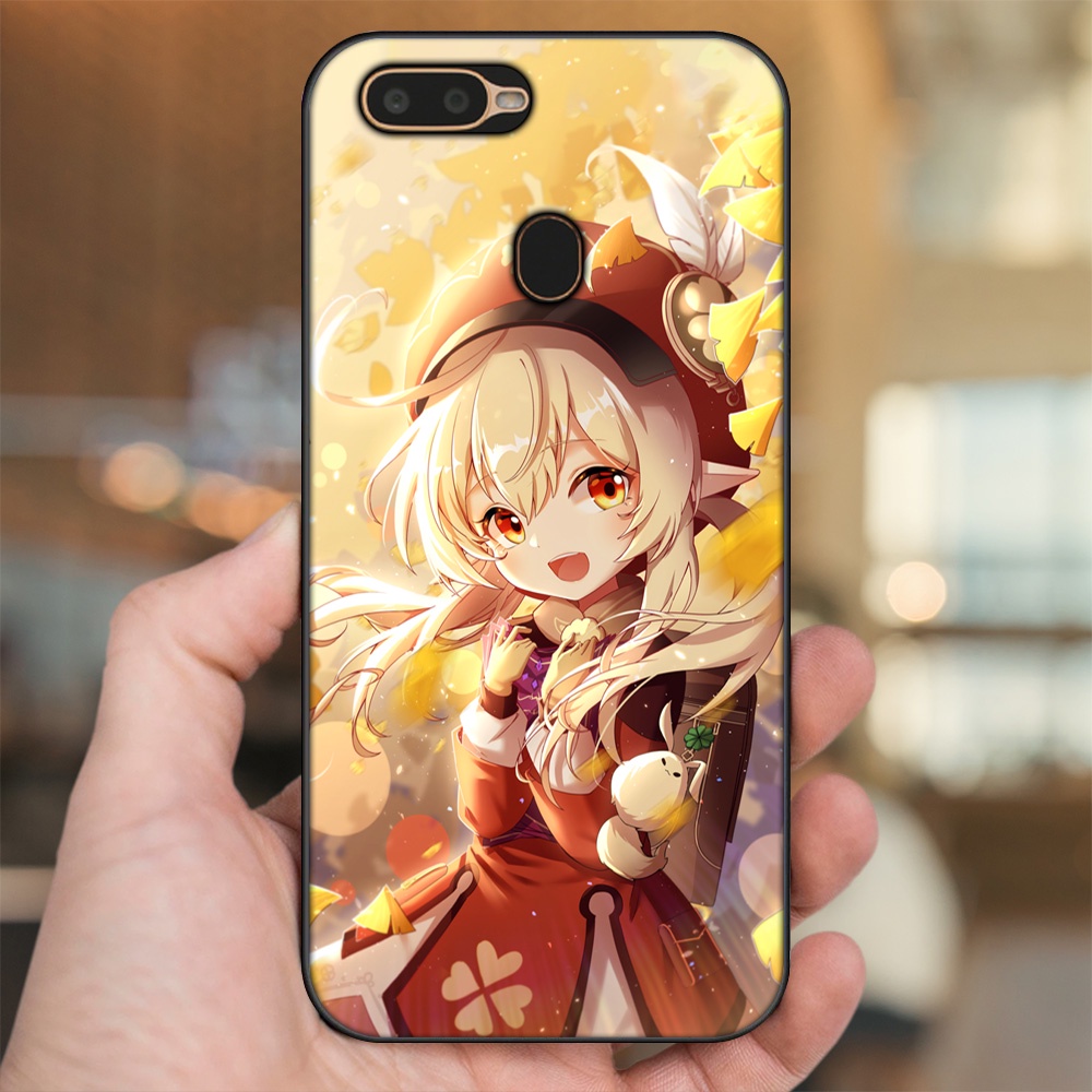 Ốp lưng Oppo A5S, A7, A12, F9 viền đen in hình Klee Genshin Impact