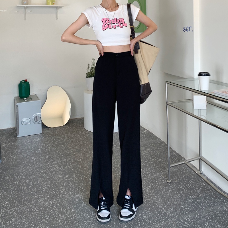 SUXI Quần Dài Ống Rộng Màu Sắc Thời Trang Dành Cho Nữ