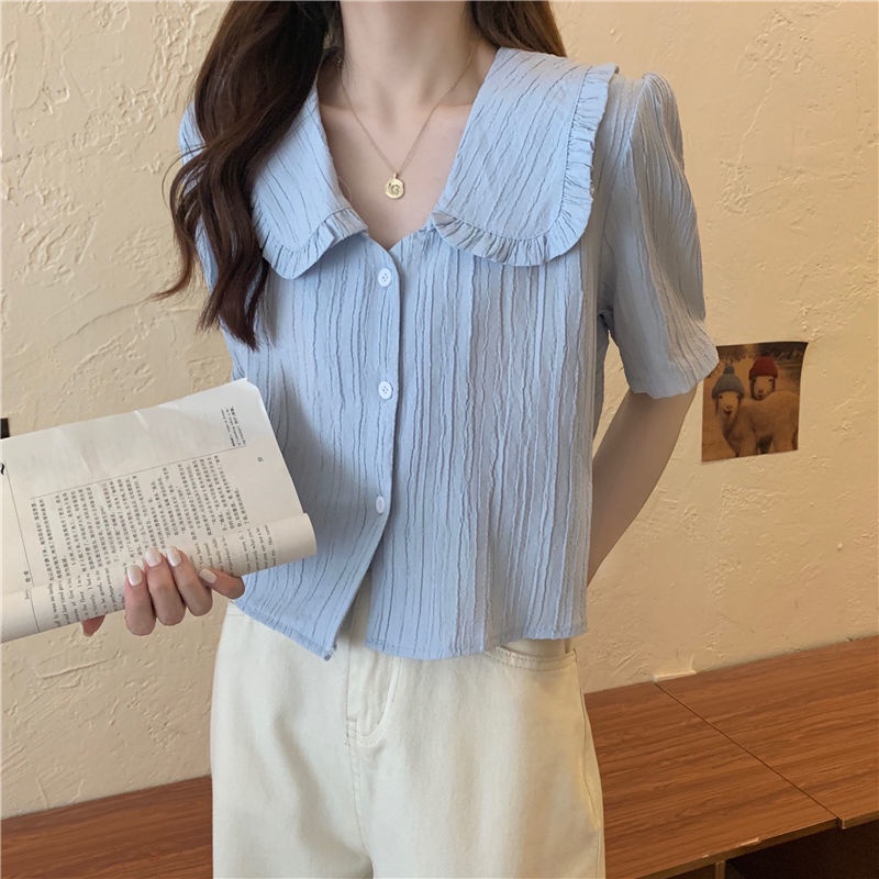 Áo Kiểu Cổ Vuông Tay Phồng Thời Trang Mùa Hè Mới Cho Nữ