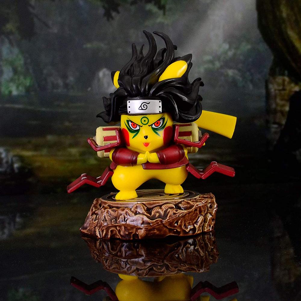 Anime Pikachu Cosplay Naruto SASUKE KAKASHI Madara PVC Action Figure Figurines Toy Model Toy