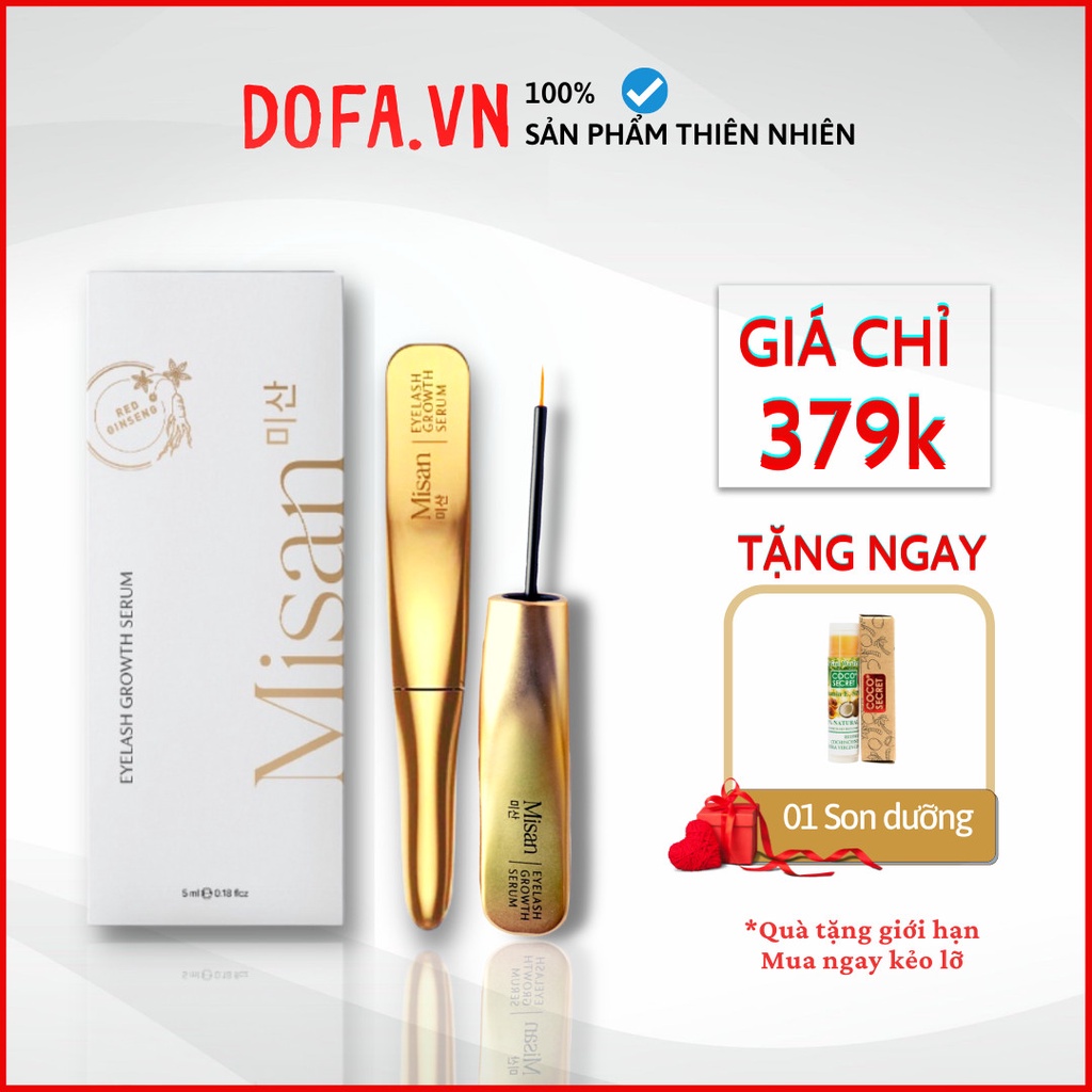 Dưỡng Mi MISAN Kích Thích Mi Mọc Dài Nhanh Chóng, Ngăn Rụng Mi , 5ML , Hàng Chính Hãng - Tặng Son Dưỡng Môi