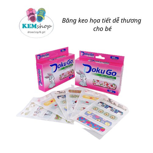Băng keo cá nhân cho bé DOKUGO 100 Miếng/ 1 Hộp Co Dãn Thoải Mái