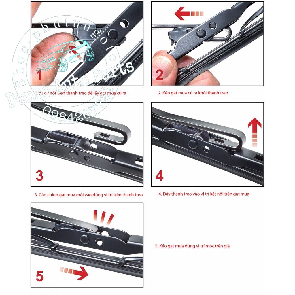 Gạt mưa Denso Wiper Blade Premium DCP chính hãng phù hợp với xe Toyota, Lexus ...