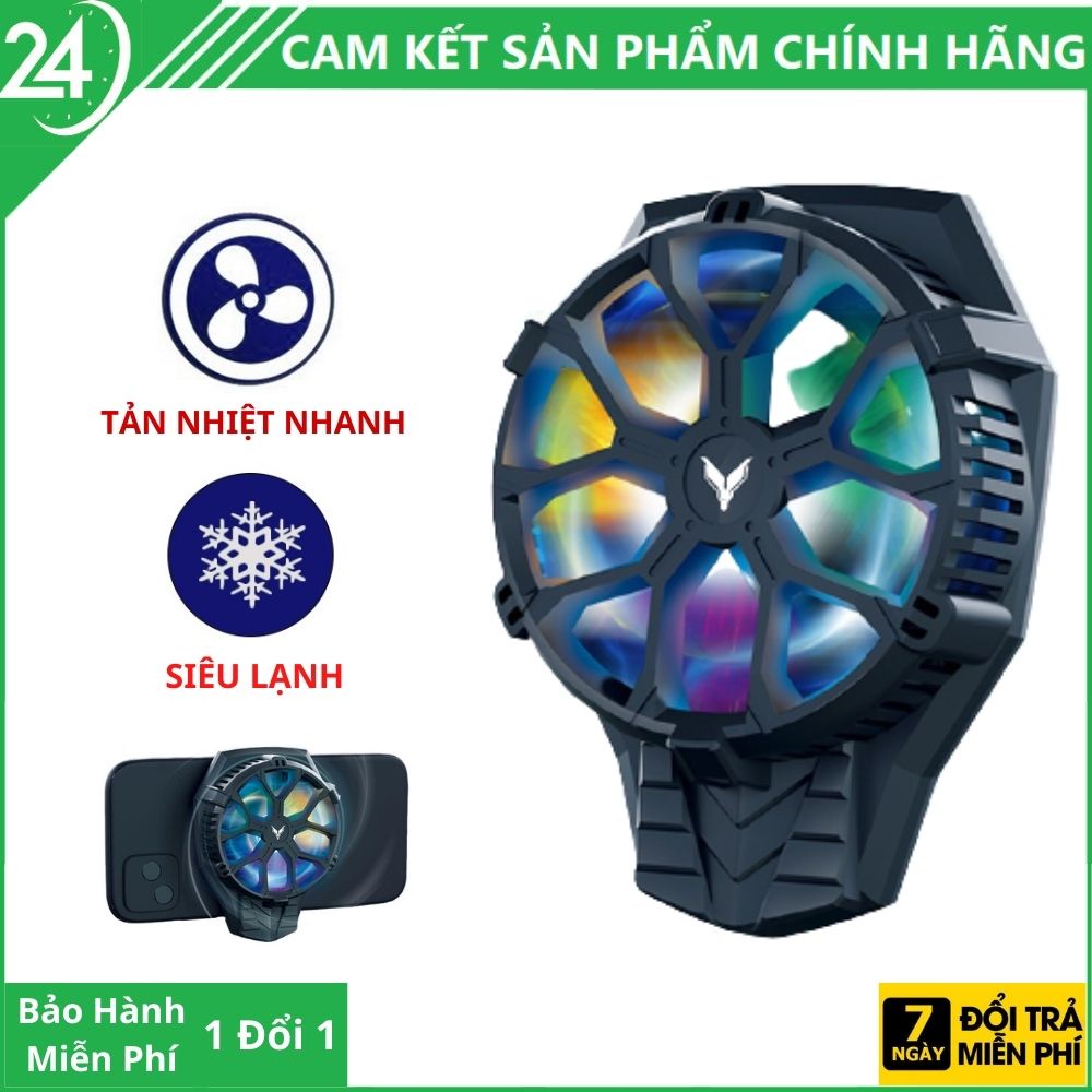 Quạt tản nhiệt điện thoại FY01 -  Làm mát siêu lạnh, Đèn led RGB 7 màu, Kẹp thu vào 2 chiều