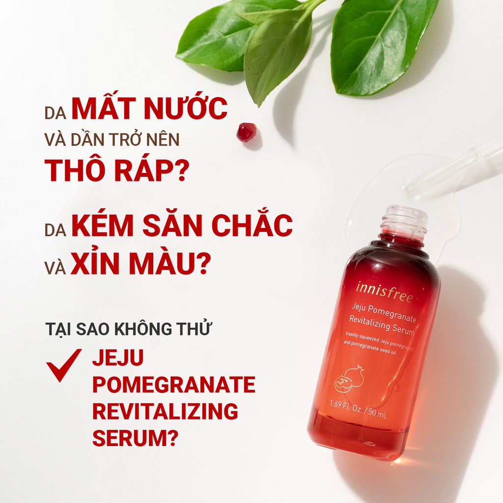 [Mã COSIF03 giảm 10% đơn 400K] Tinh Chất Ngăn Ngừa Lão Hóa Từ Lựu innisfree Jeju Pomegranate Revitalizing Serum 50ml