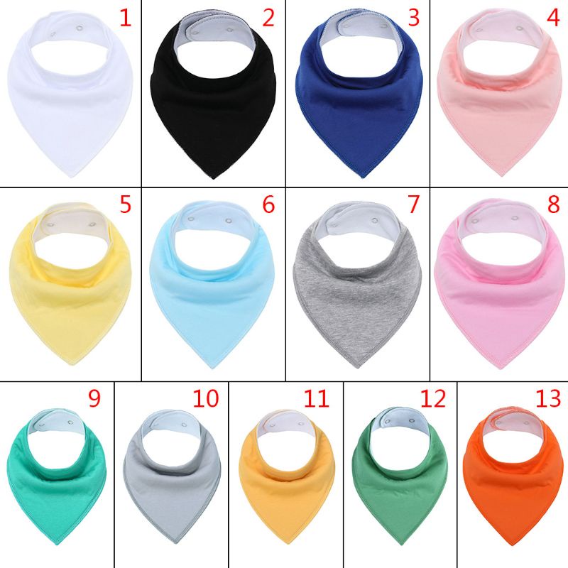 Yếm Ăn Cotton Màu Trơn Có Túi Thời Trang Cho Bé