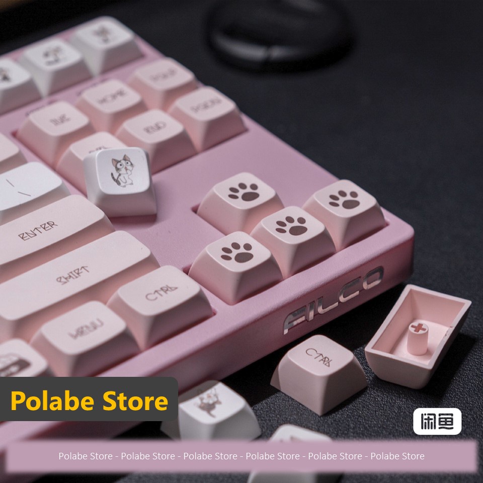 Keycap Chibi Cat XDA Thick PBT, keycap bàn phím cơ nhiều nút cân nhiều layout - Polabe Store