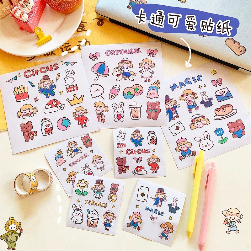 Sticker hình dán xinh xinh, dán tủ, dán tập vở, dán bình nước, chống nước tuyệt đối