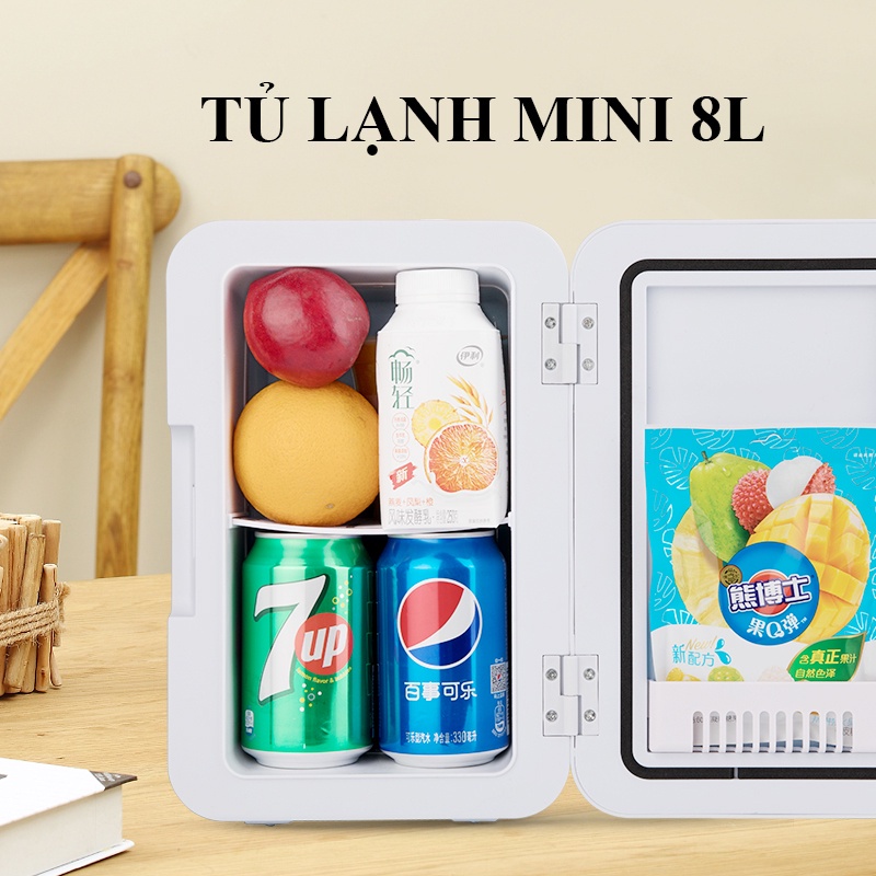 Tủ lạnh mini tủ trữ đồ mát 8L dùng trên xe oto hoặc gia đình