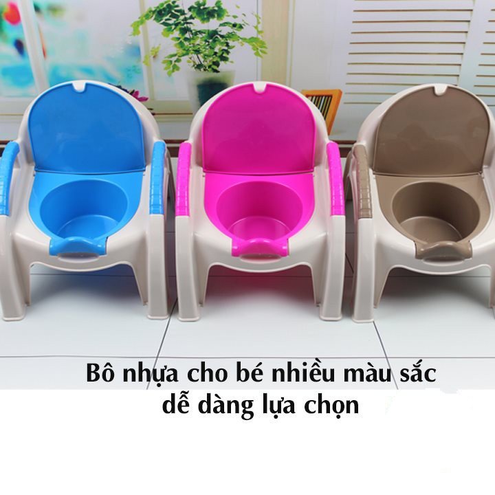 Ghế bô vệ sinh có nắp đậy tay vịn cho bé nhựa việt nhật VN3091