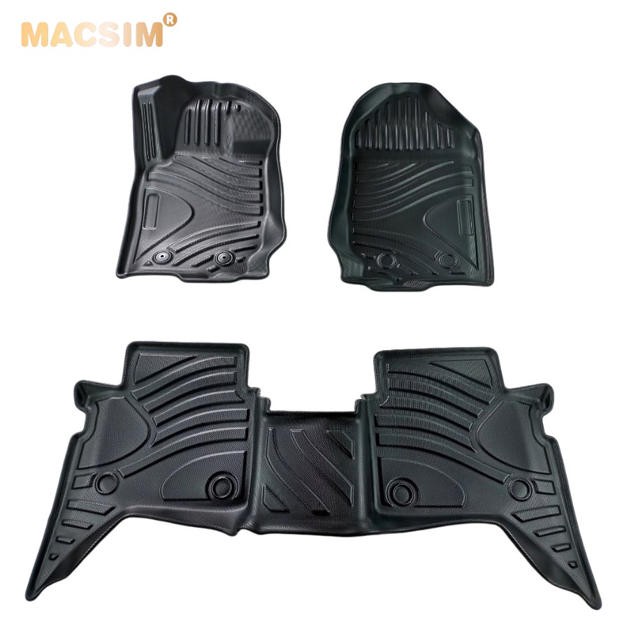 Thảm lót sàn xe ô tô Mazda BT50 2016-2019 nhãn hiệu Macsim - chất liệu nhựa TPE đúc khuôn cao cấp - màu đen