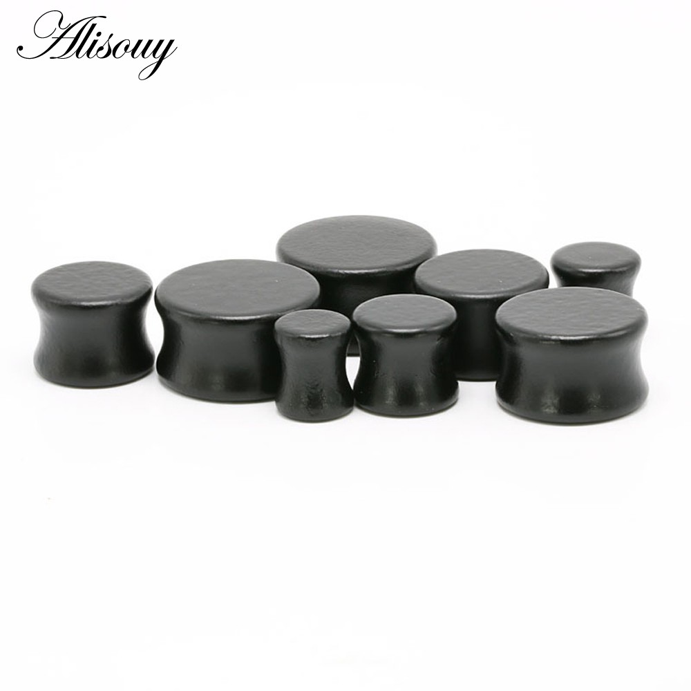 Alisouy Set 2 Nút Gỗ Bịt Lỗ Tai / Đường Hầm Bằng Gỗ Tự Nhiên