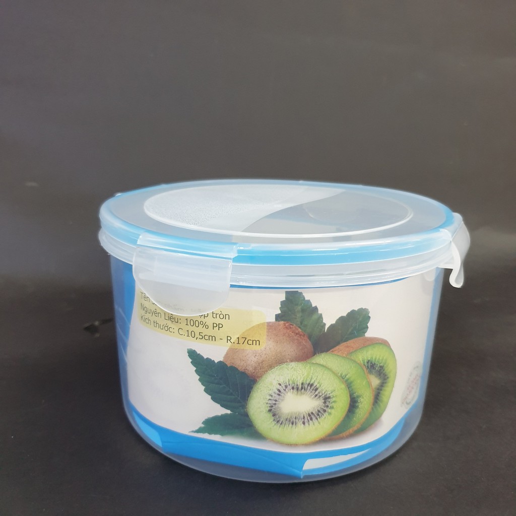 Hộp để thực phẩm cao cấp chuẩn Việt Nhật, hộp đựng thức ăn để tủ lạnh loại xịn, hình tròn cỡ số 3, có nắp đạy chắc