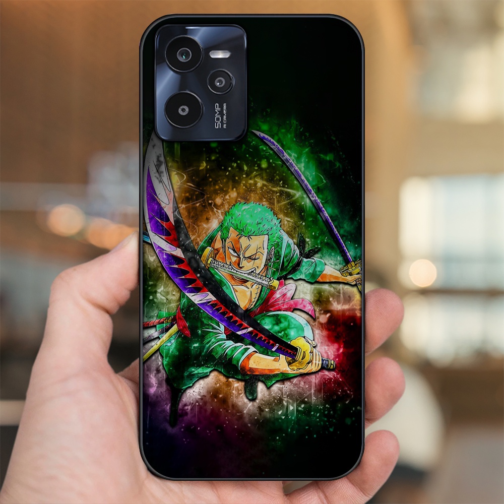Ốp lưng Realme C35 viền đen in hình Zoro One Piece