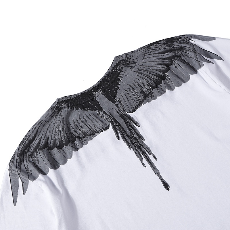 Áo Thun Cotton Ngắn Tay In Hình Đôi Cánh Độc Đáo Thời Trang Cho Nam Nữ