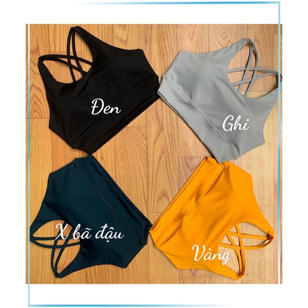 Áo Bra VNXK Đan Dây Lưng – Đen (Kèm Mút) - Áo Tập Gym, Yoga Cho Nữ Mẫu Mới