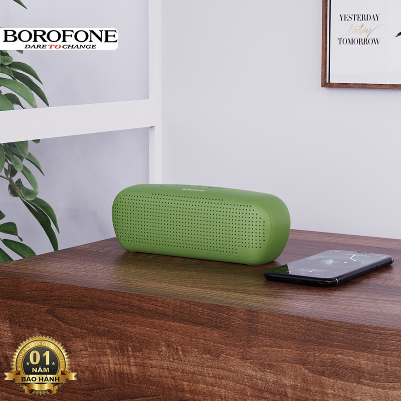 Loa Bluetooth Borofone BR11 Bass mạnh mẽ, to rõ, hỗ trợ di động không dây - Chính hãng