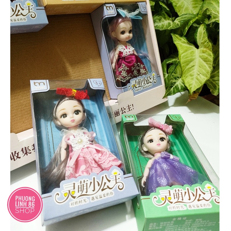 Búp bê cho bé gái chibi váy chấm bi shop phương linh 86 D31