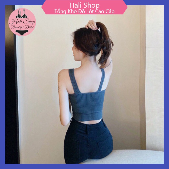 Áo Lót Nữ ❤️FREESHIP❤️ Áo Lót Nữ Bra Tập Gym Thể Thao Len Tăm Hàn Kết Hợp Với Vest Khoác Ngoài Thanh Lịch V90