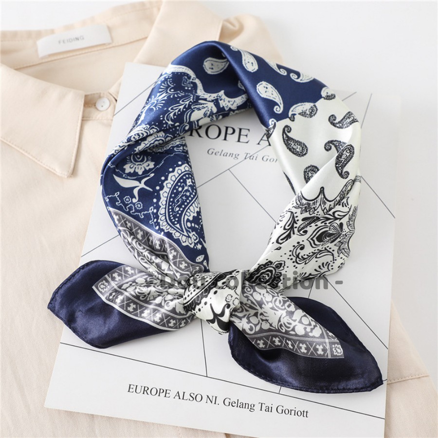 [NowShip2h] Khăn Turban Bandana  EXO Cao Cấp Họa Tiết Tế Bào Hai Màu Chất Lụa Satin - 60x60cm - Mã B009