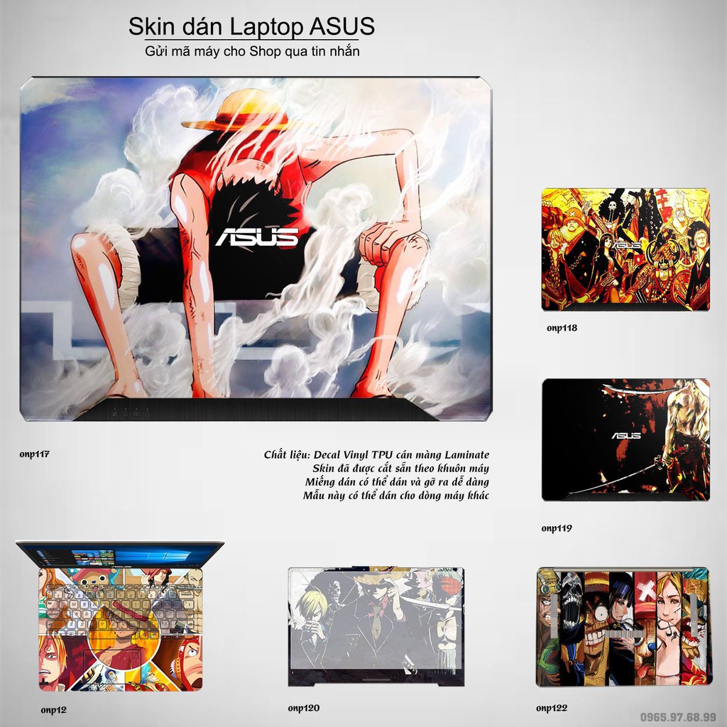 Skin dán Laptop Asus in hình One Piece _nhiều mẫu 13 (inbox mã máy cho Shop)