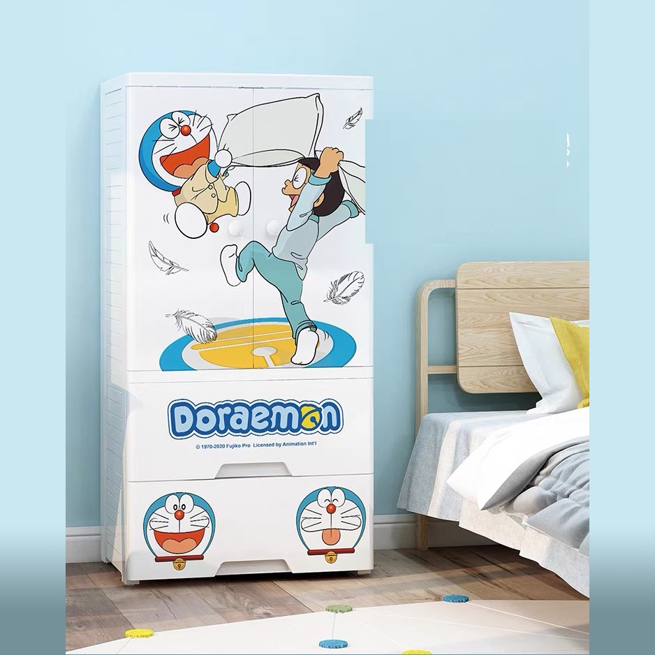 Decal dán tủ nhựa Duy tân Doraemon sẵn khuôn về chỉ việc dán