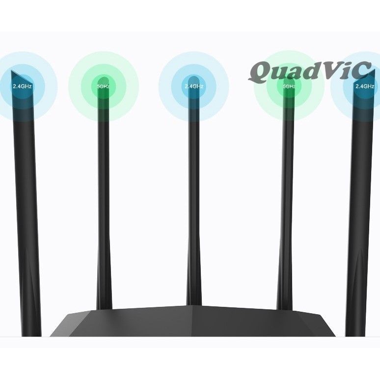 Router và Repeater đa năng Bộ Phát Wifi AC7 Tenda 1200 Mbs Dual Band 2.4Ghz và 5 Ghz 5 Râu Xuyên Tường + Dây Nguồn N168