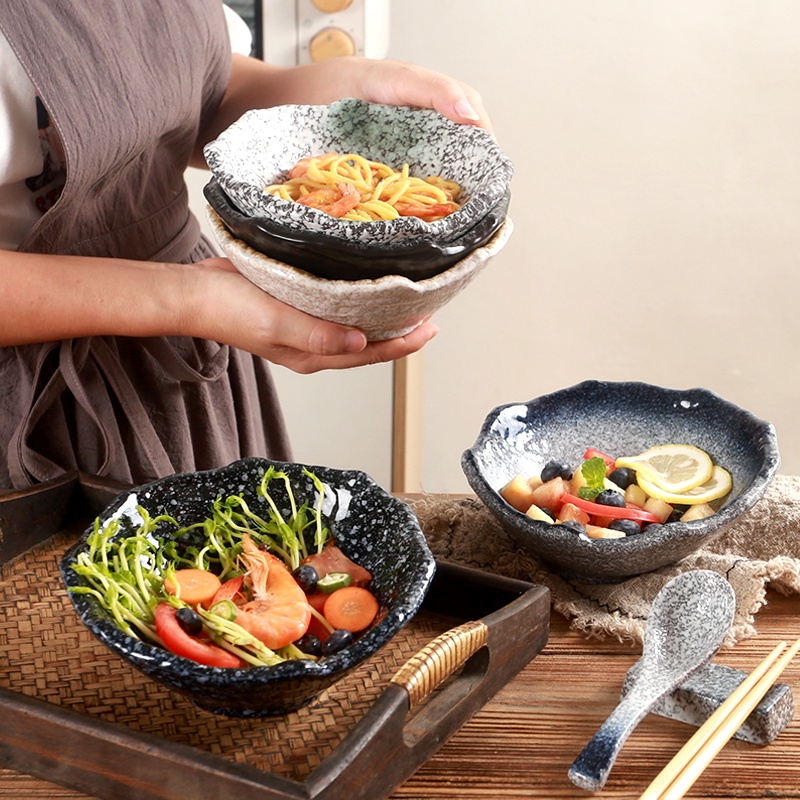 Bát Gốm Đựng Salad Trái Cây Phong Cách Retro Nhật Bản