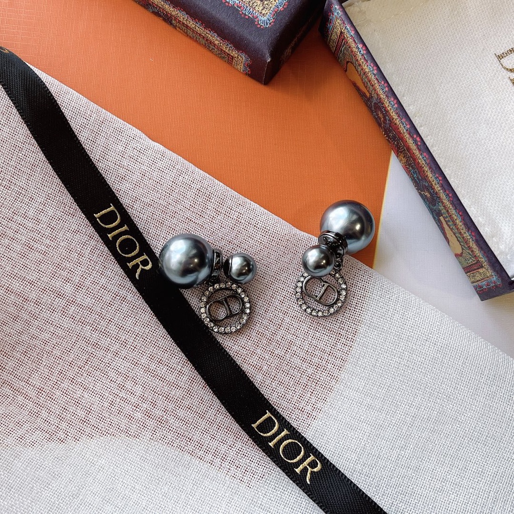 Bông Tai Dior Bằng Thép Titan Hình Chữ CD Thời Trang Cho Nữ