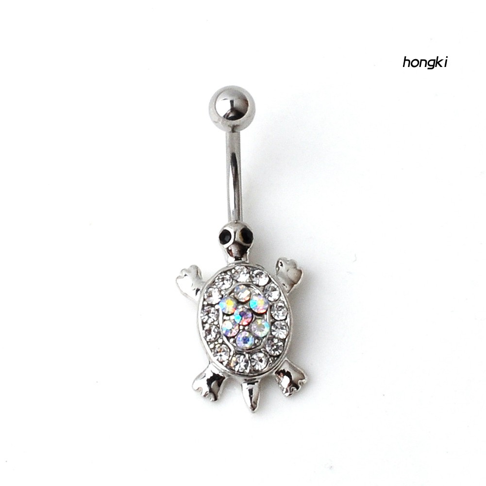 (Hàng Mới Về) Khuyên Rốn Hình Rùa Đính Đá Nhiều Màu Sắc Gợi Cảm 16g